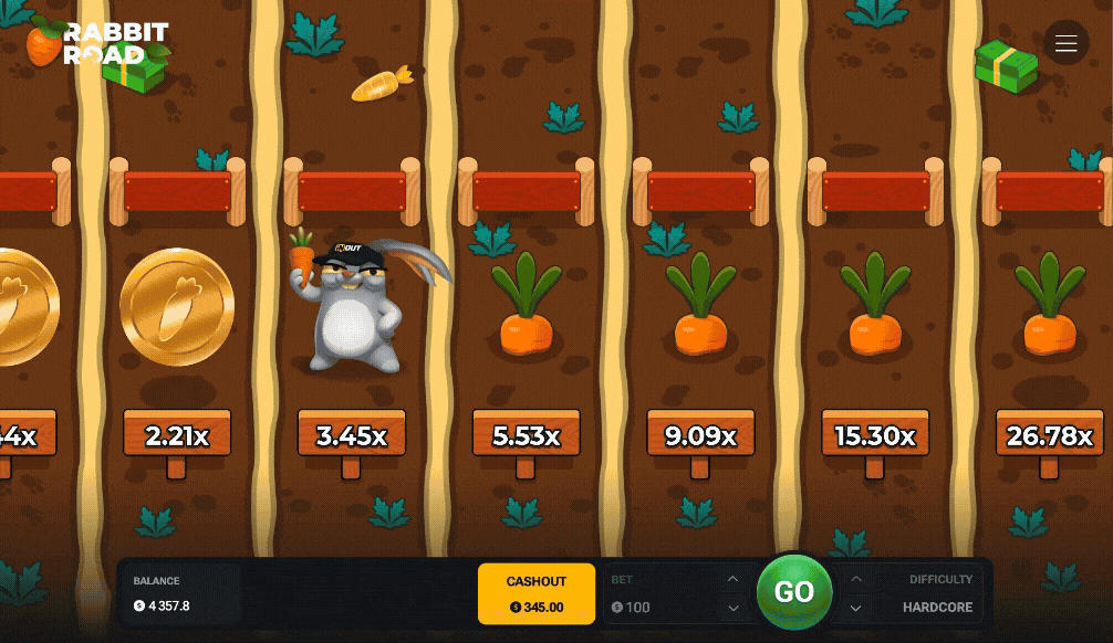 Animation Rabbit Road - Jeu du lapin en action Animation Rabbit Road - Jeu du lapin en action